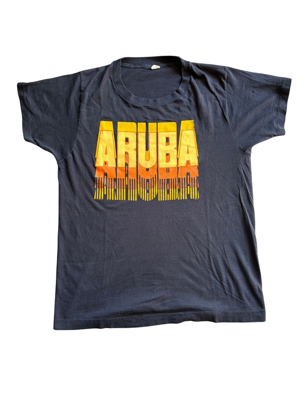 Screen Stars Men's Black Aruba Travel Graphic Short Sleeve Crew Neck T-Shirt L